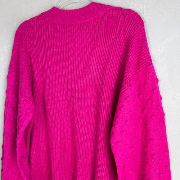 Vince Camuto size XXL knit sweater bobble stitch sleeve pink cotton blend NEW - Picture 8 of 13